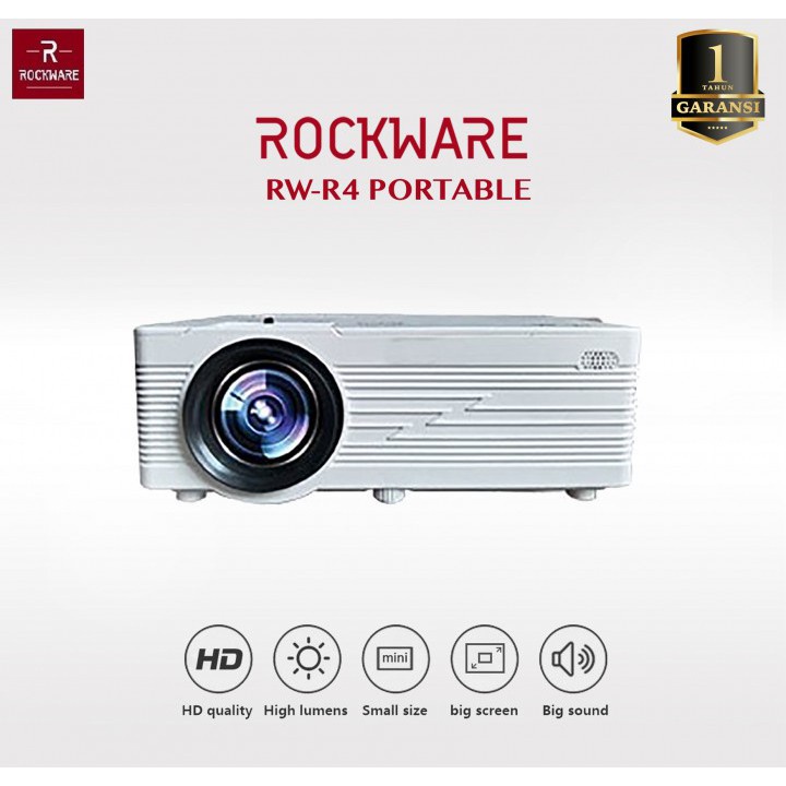 ROCKWARE RW-R4 - LED 720P Projector 1000 Lumens - FREE ANYCAST Dongle