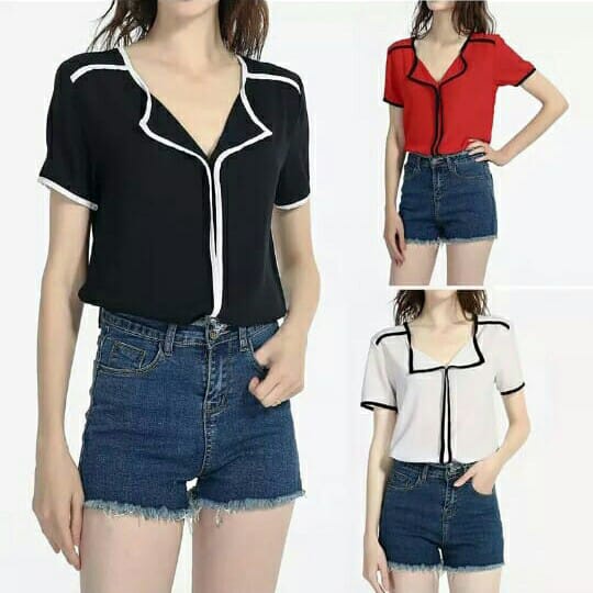 MGC BLOUSE TALISA / BLACK / WHITE / RED / TERBARU TERPOPULER ATASAN WANITA/TERMURAH