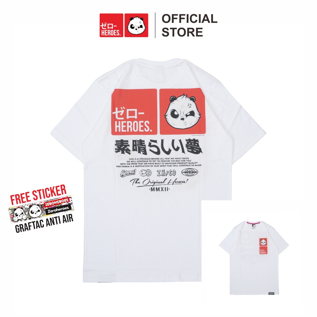 Kaos Pria Distro T Shirt Wanita Original Zero Heroes Lengan Pendek Cowok Cewek SK05