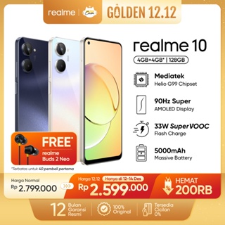 realme 10 4+128GB (Helio G99 Chipset | 90Hz Super AMOLED Display | 7.95mm Ultra-slim | 5000mAh Battery | 50MP Color AI Camera | Up to 1TB External Memory)