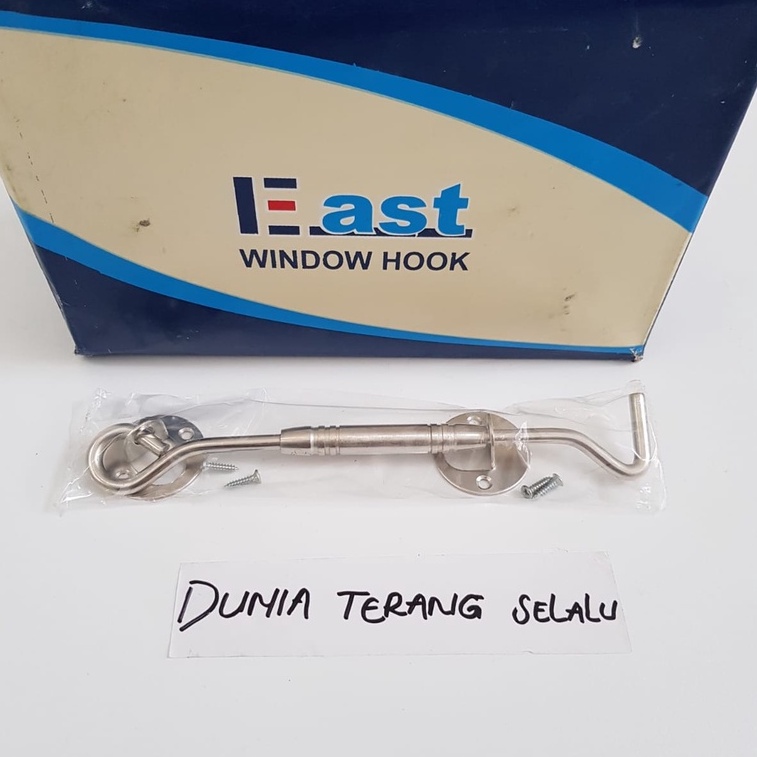 Hak Angin Jendela EAST 8 in Segi Kotak Bulat Putih - Cantolan Penahan Cendela 711 Segi 712 Bulat - Window Hook EAST