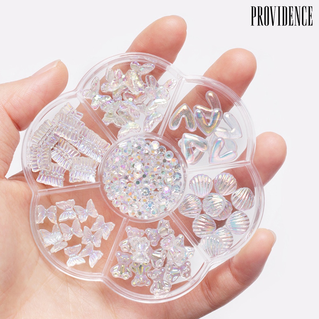 Providence 1kotak Nail Art Decor Tiga Dimensi Tidak Jatuh DIY Rhinestones Bow Bear Mixed Heart Plum Blossom Plate Nail Ornament Nail Salon Supply