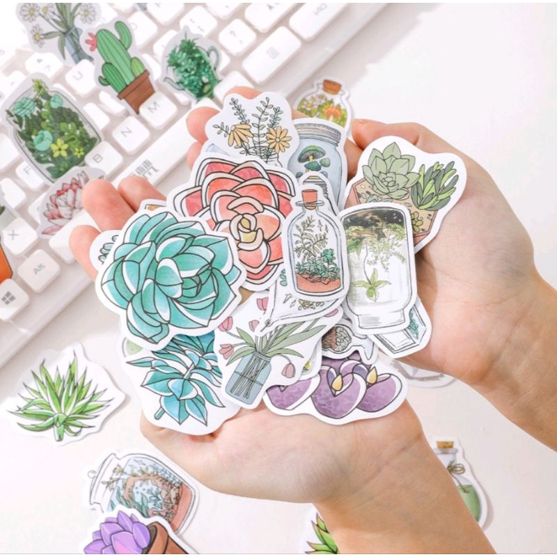 random sticker bunga hiasan journaling collection diy