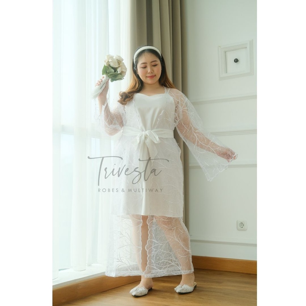 [BIG SIZE] Maylea Long -Signature Collection - KIMONO ROBE PENGANTIN / BRIDESMAID WEDDING ROBE