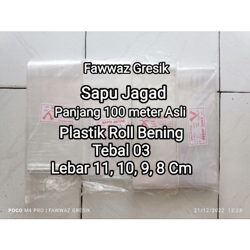 Plastik PP Roll Tebal 0.3 / PP Rol Bening Lebar 8 9 10 11 cm / Plastik Rol Bening / Plastik PP Roll