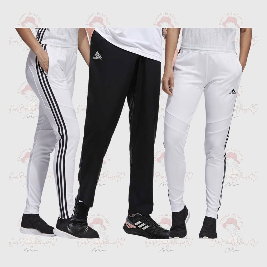 AD Celana Pria Drawstring Track Pants Black Tiro19 Training White