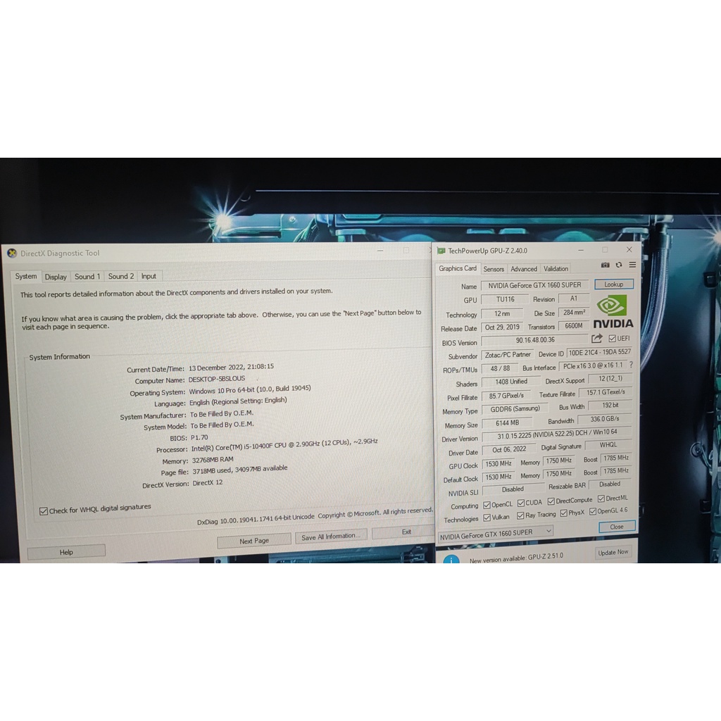pc gaming rendering streaming i5 10400 ft gtx 1660 super