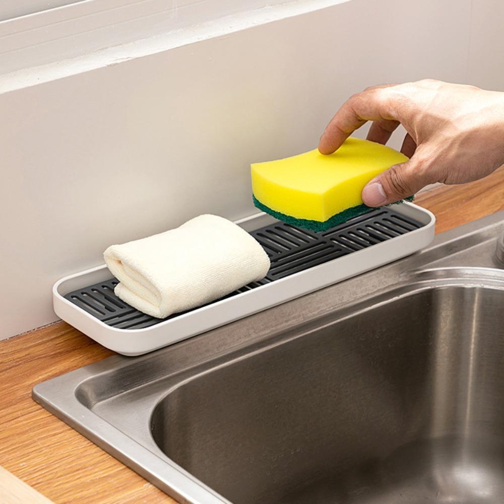 Solighter Removable Wastafel Sabun Organzier Kapasitas Besar Permen Sayuran Tray Lemari Dapur Piring Dapur Penyimpanan Kamar Mandi Nampan Penyimpanan