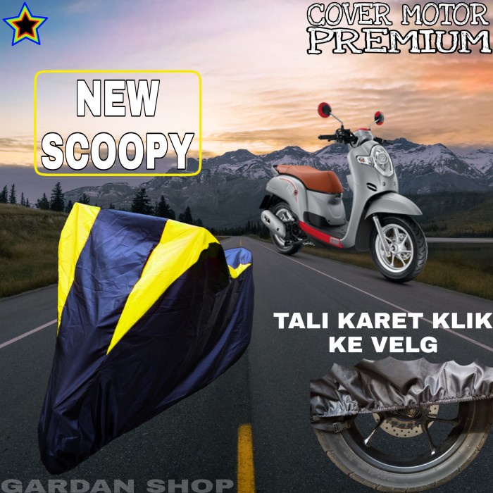 SAUNG MOTOR NEW SCOPY HITAM KUNING BODY COVER NEW SCOPY PREMIUM