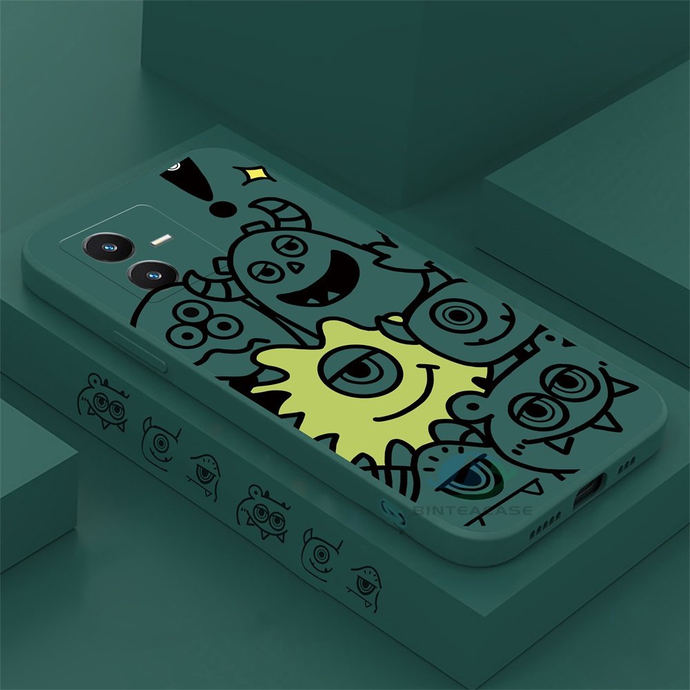 Casing Kompatibel Untuk IPhone 13 Pro Max IPhone11 IPhone12 6 6S 7 8 Plus Graffiti Kartun Monster Soft Silicone Phone Case Binteacase