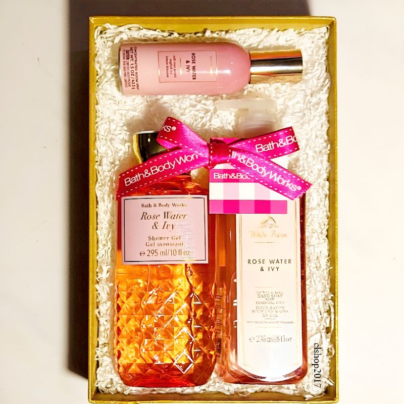 BBW ROSE WATER &amp; IVY GIFT SET PAKET BATH &amp; BODY WORKS