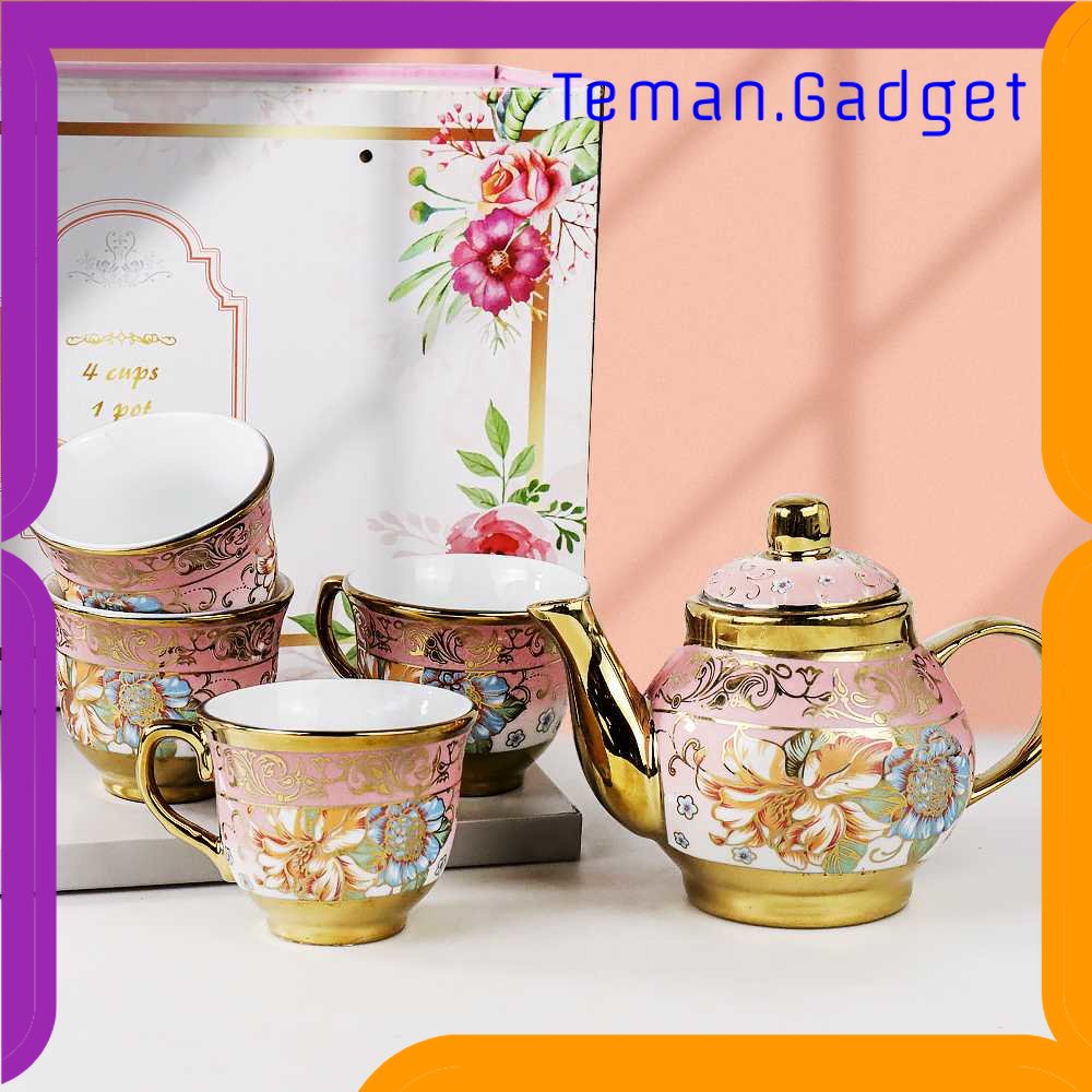 TG - DPR SUNFILI Cangkir Teko Keramik Set 4 Cups 1 Pot European Style - B140