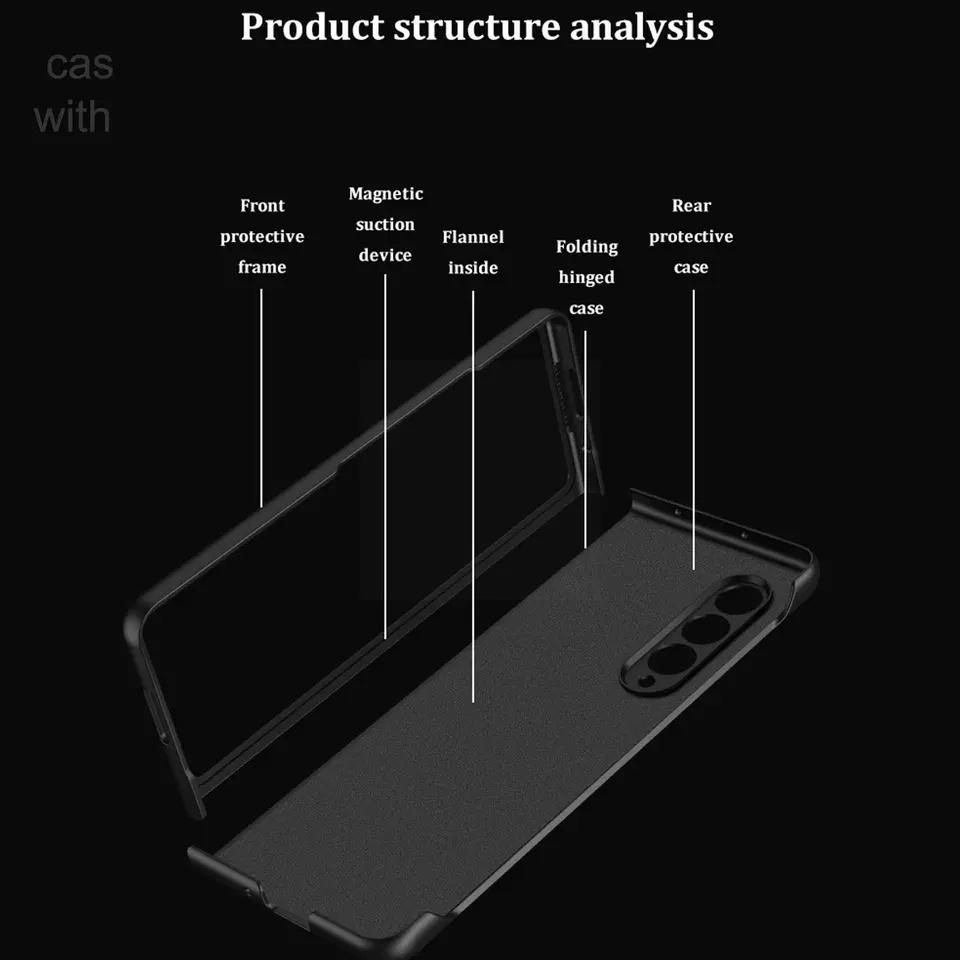 Carbon Kickstand Stand Holder Samsung Z Fold 3 Z FOLD 4 Case Cover Casing