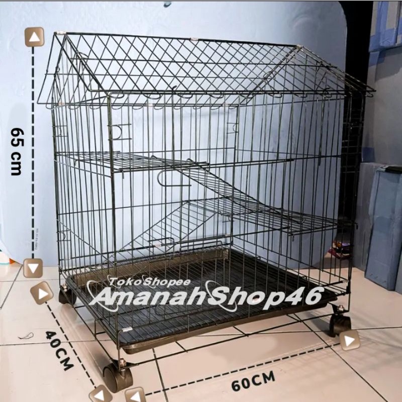 Kandang Kucing Lipat Atap Rumah 2 Tingkat Promo