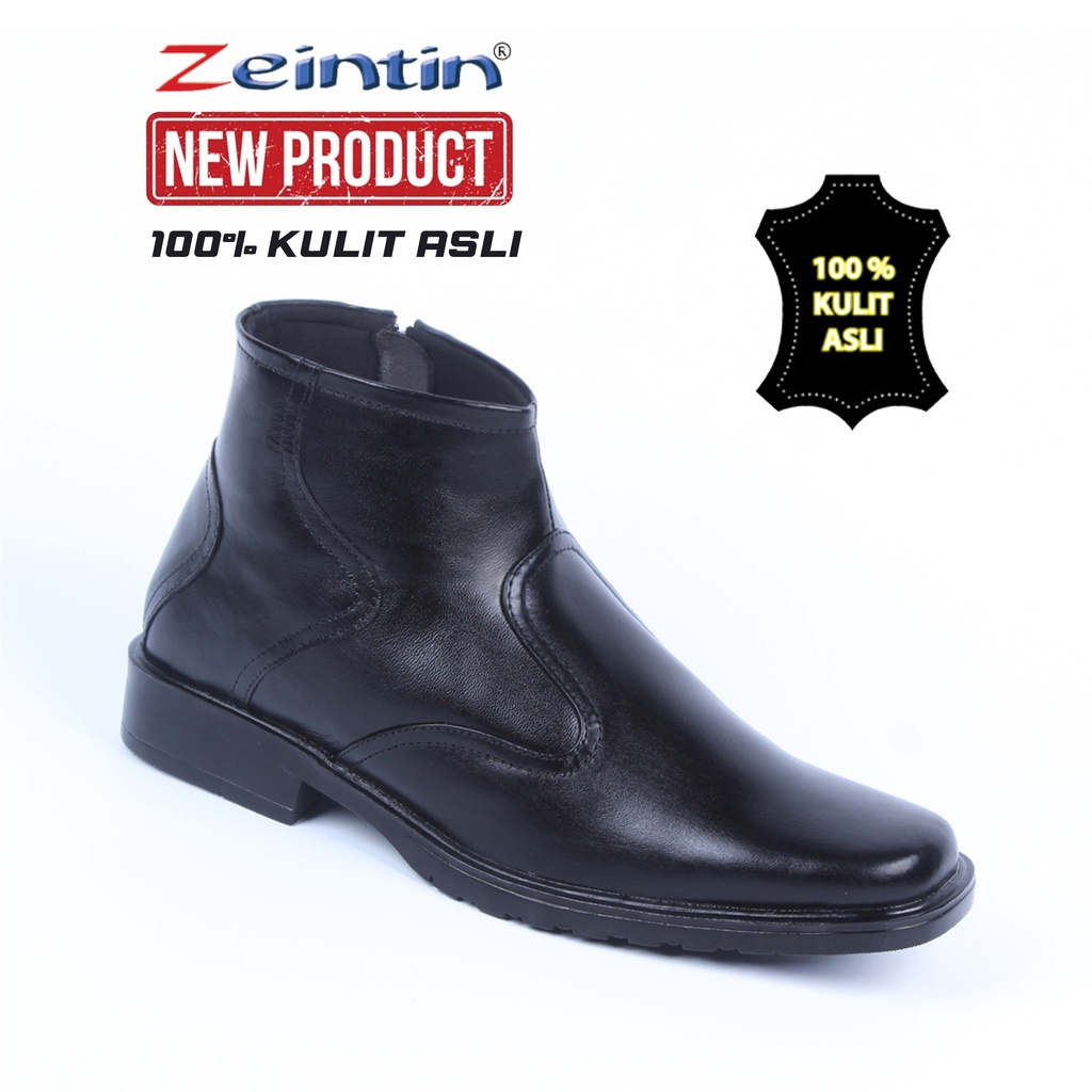 Zeintin - Sepatu Boots Pria Sepatu Boot Pdl Pdh Bahan Kulit Sapi Sepatu Kantor Kerja  Original Zeintin AJ