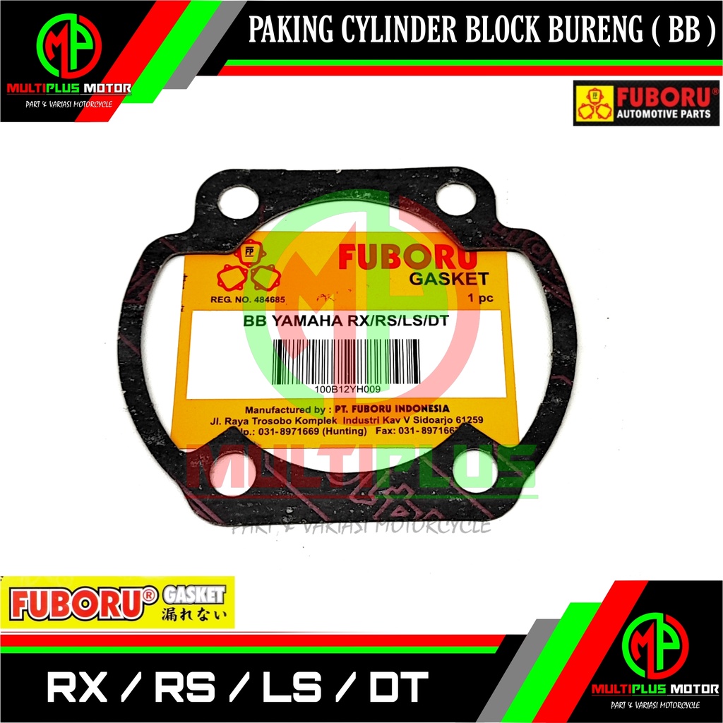 Paking Gasket Perpak BB Cylinder Cilinder silinder block blok bureng FUBORU,RX 100, RS 100, LS 100, 