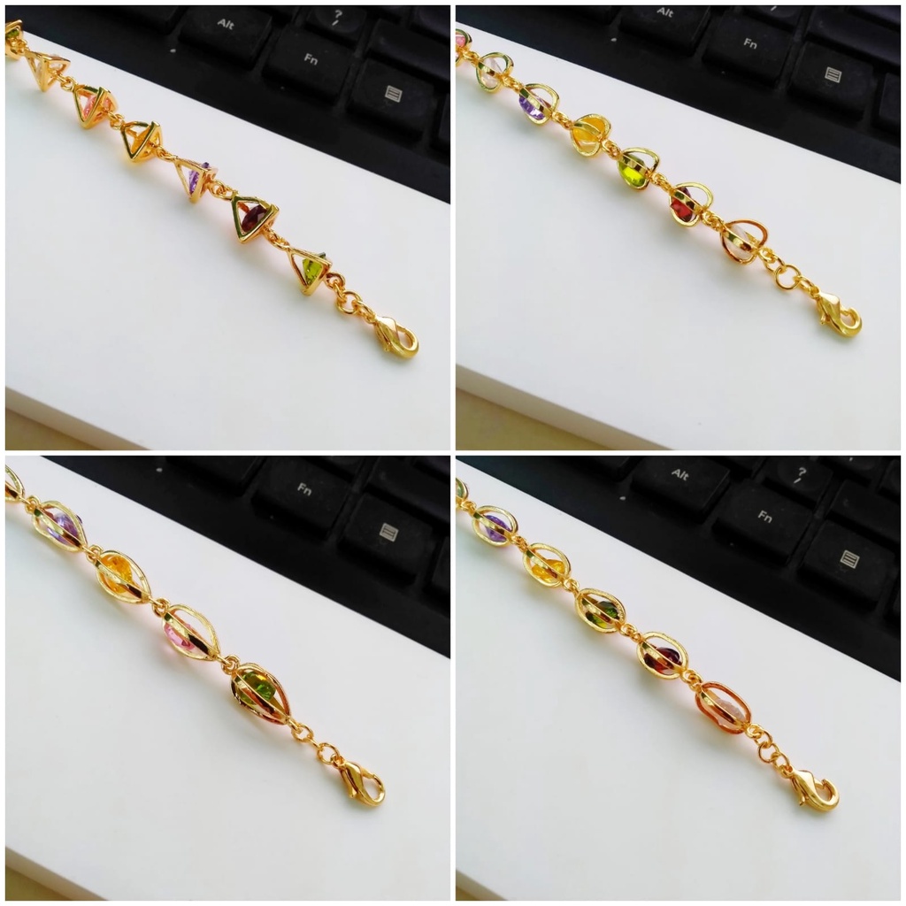 AV46 Grosir Gelang Batu Permata Motif Random