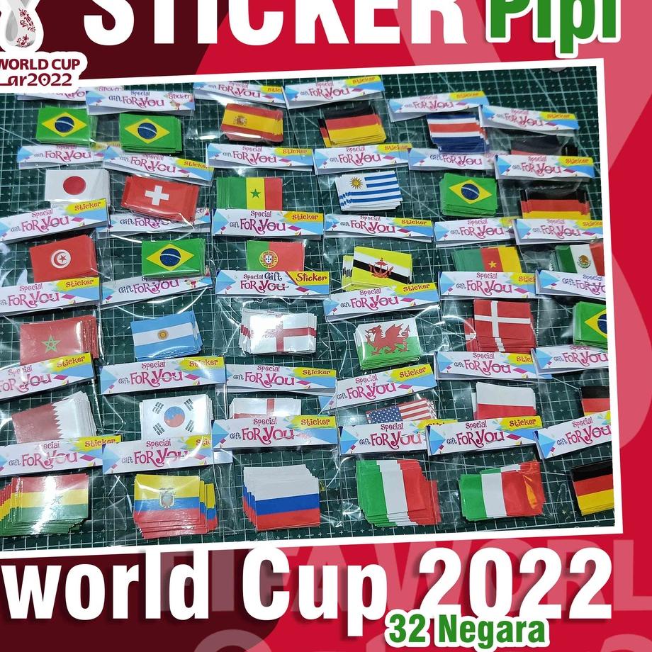 

PJX135 World Cup 2022 STICKER PIPI NEGARA PESERTA WORLD CUP BRAZIL ARGENTINA JERMAN |