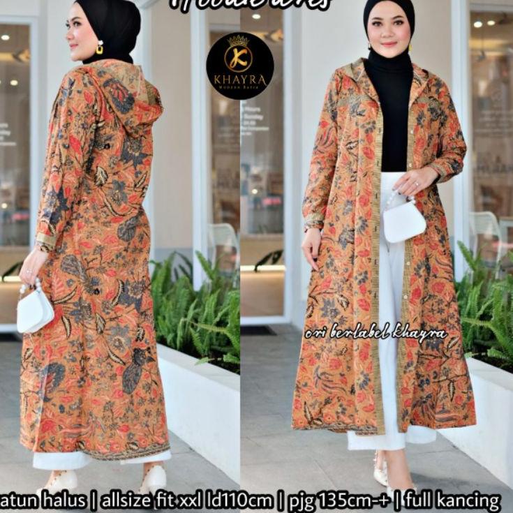 Terbaik Cheryll Dress | Long Dress + Hoodie | Long Cardi + Hoodie | Gamis + Hoodie