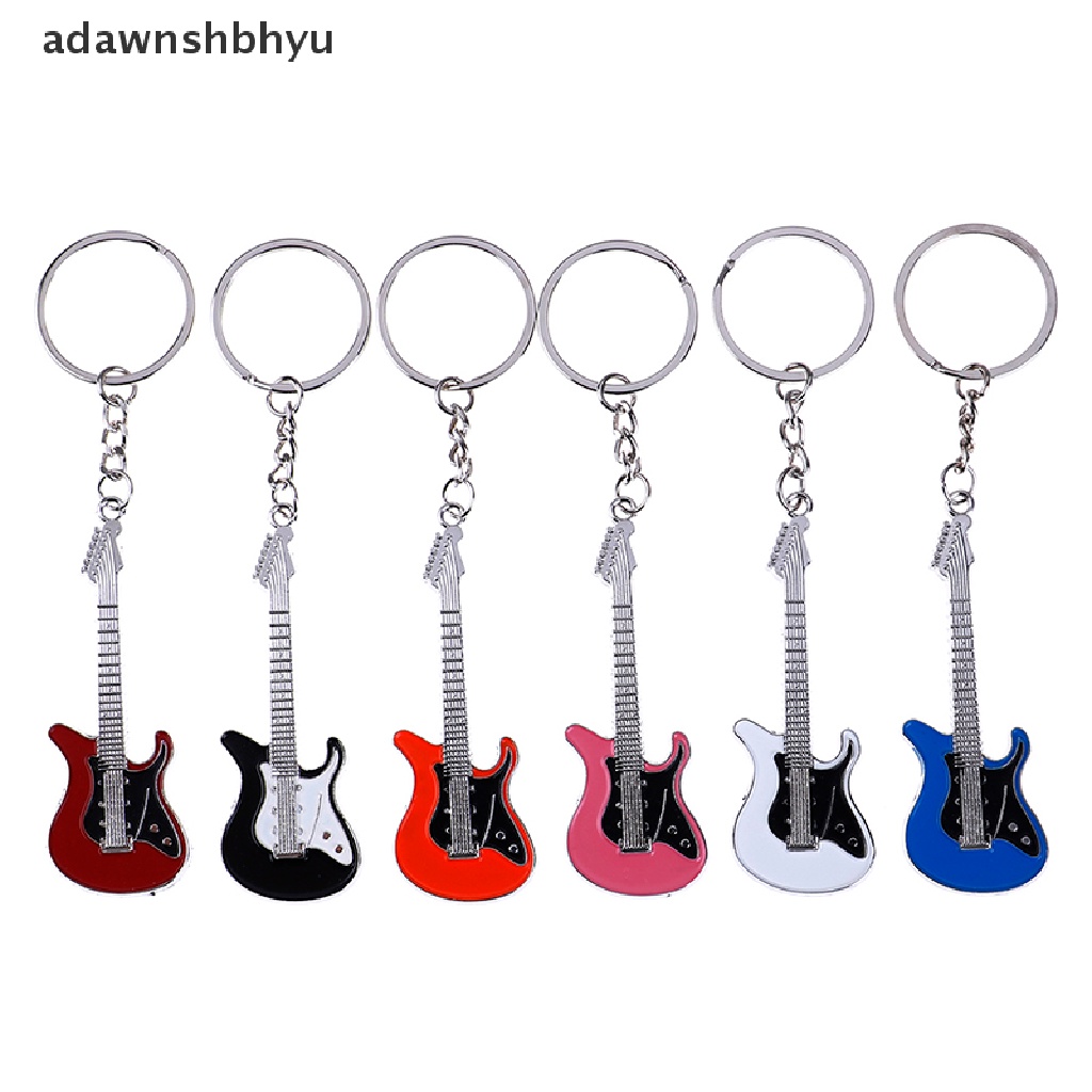 Adawnshbhyu Kreatif Logam Gitar Elektrik mini Gantungan Kunci Gantungan Kunci key ring Hadiah ID