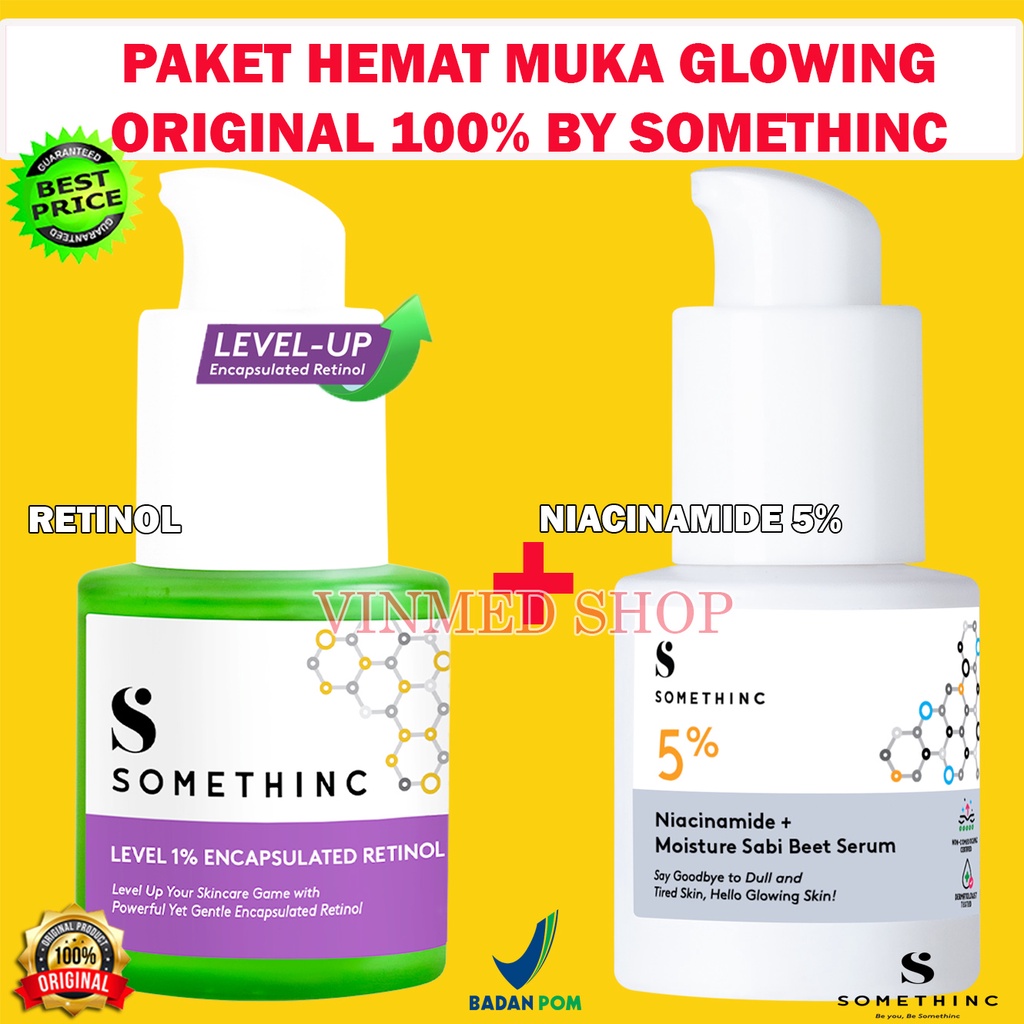 Paket Hemat Retinol+Niacinamide Original 100% By Somethinc