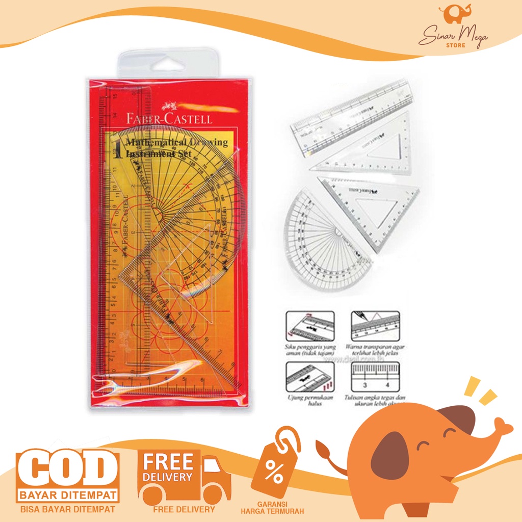 

Faber Castell Penggaris Mathematical Drawing Instrument Set