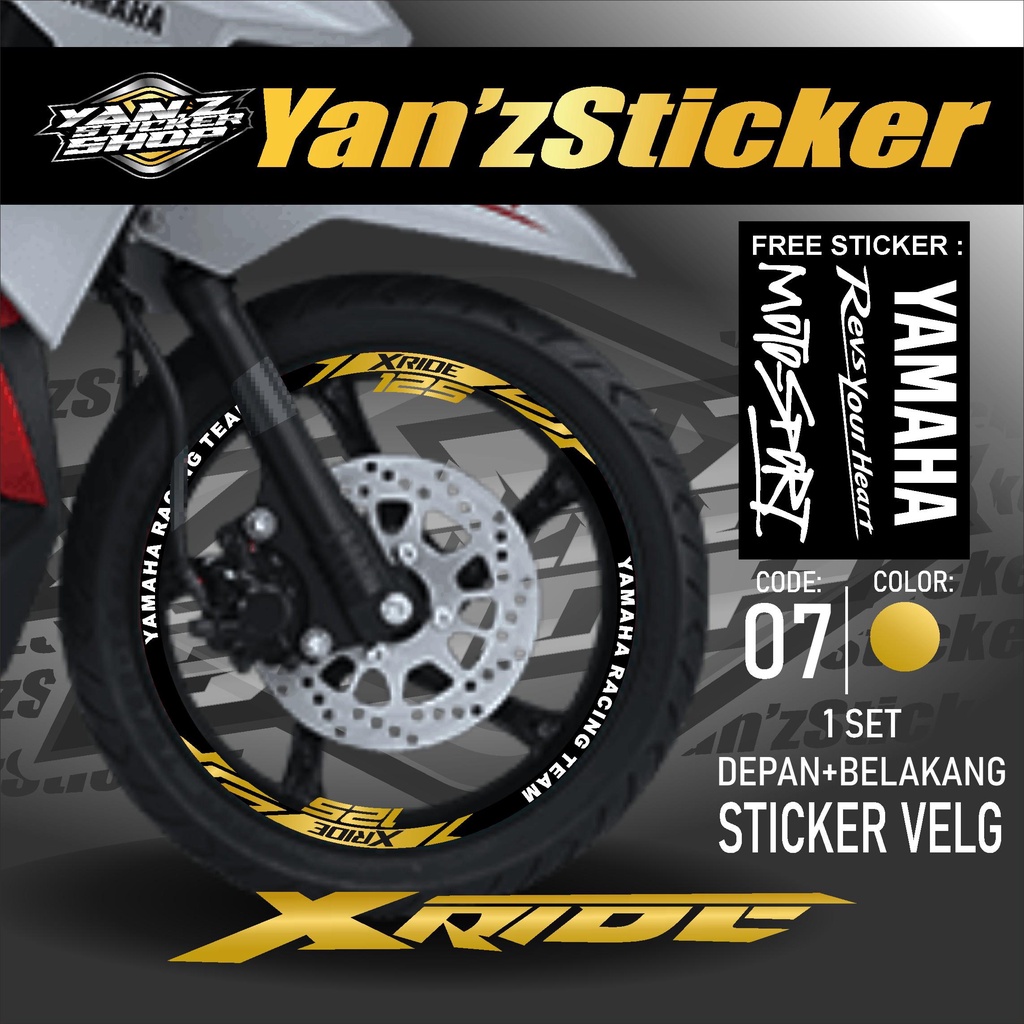 Aksesoris Stiker Cutting Sticker List Velg Motor Yamaha Xride 125 Lis Pelek Velk Variasi Set Depan B