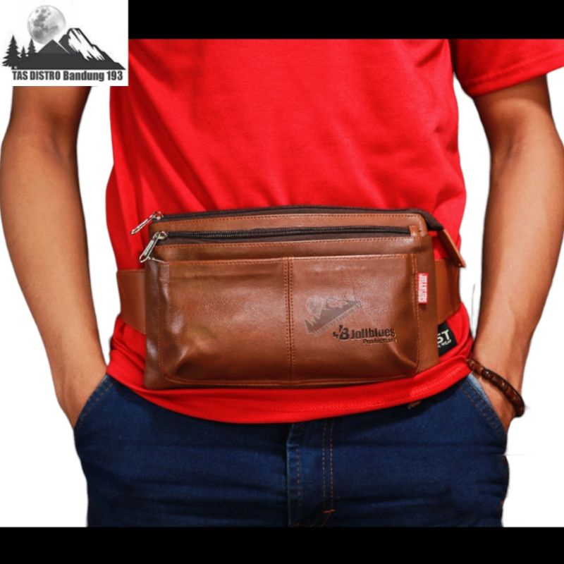 Waistbag Tas Slempang Kulit Oscar Pria / Tas Slempang semi Kulit