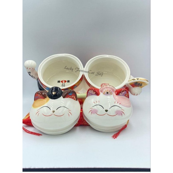 Toples Permen Keramik Manekineko / Candy Box Ceramic Manekoneki / Toples Kucing Hoki Keramik