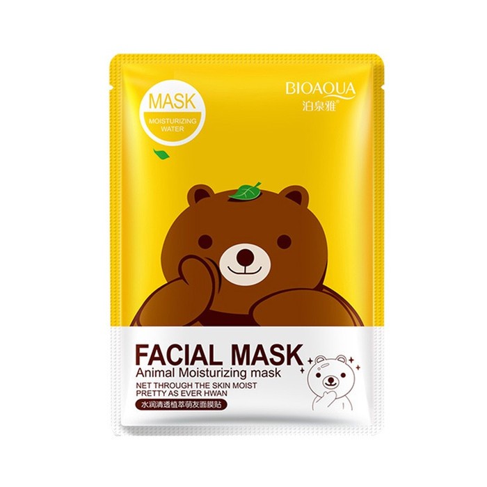Masker Bioaqua Line Animal Moisturizing Facial Sheet Mask Karakter Face Wajah