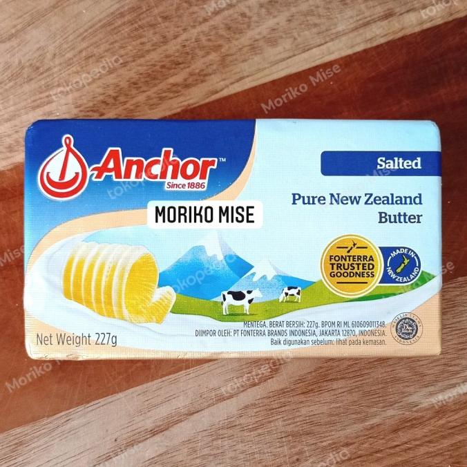 

anchor butter salted 227 / anchor salted butter 227 / mentega asin TERLARIS TERPERCAYA ORIGINAL