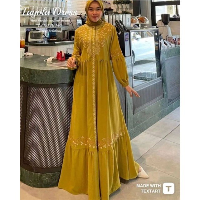 FAYOLA DRESS BORDIR/GAMIS TERMURAH/GAMIS WANITA TERBARU