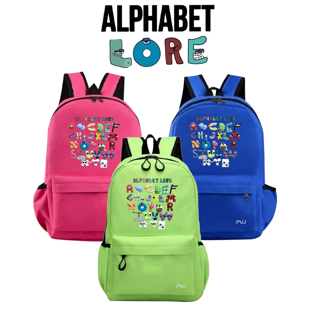 PVJ - Tas Ransel Sekolah Anak Motif Animasi Alphabet lore Backpak