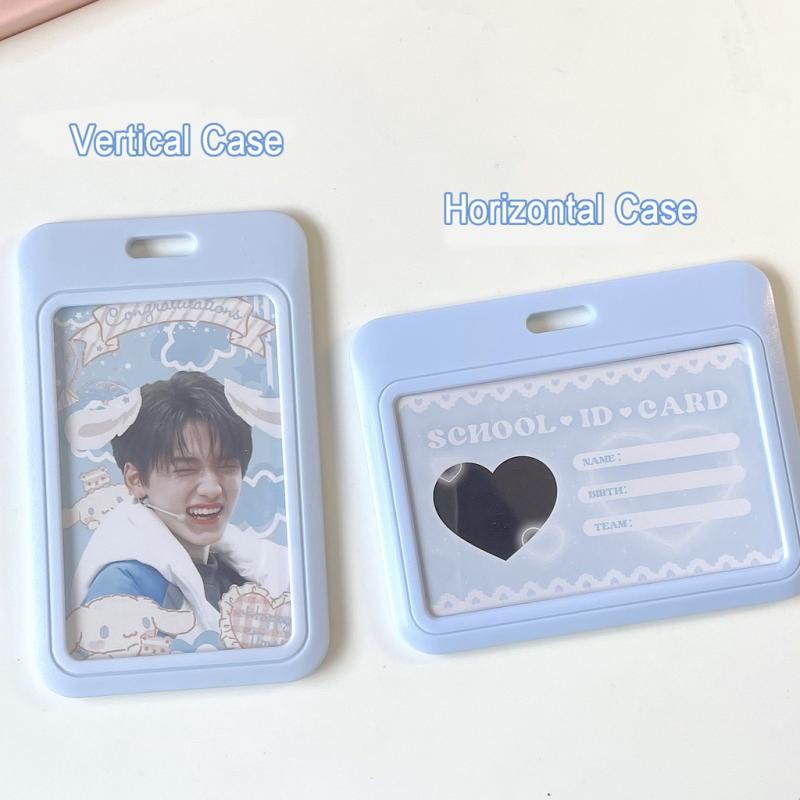 Ins Biru Susu Card Holder Kpop Idol Photocard Pelindung Case Dengan Liontin Mengkilap Gantungan Kunci Untuk Kredit Bus ID Card Holder In Stock New Arrival LY