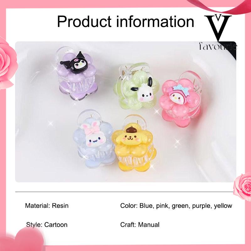 CODJepit Rambut Bunga Transparan Cinnamoroll Kuromi Teenage Student Cartoon Sweet Hair Clip-FA