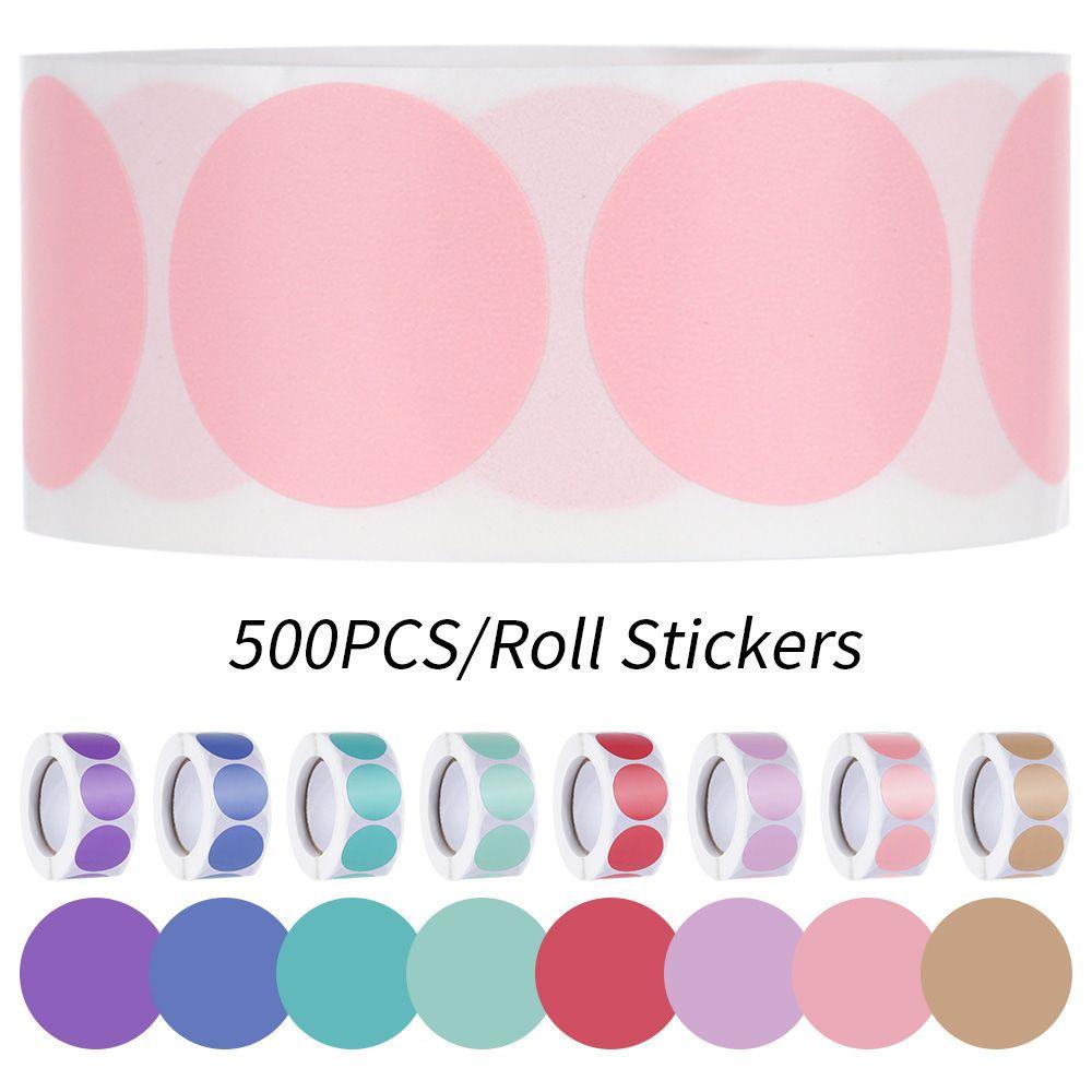 Populer 500Pcs/Roll Label Dot Stiker Paket Label Label Warna Dekorasi Rumah Alat Tulis Sticker