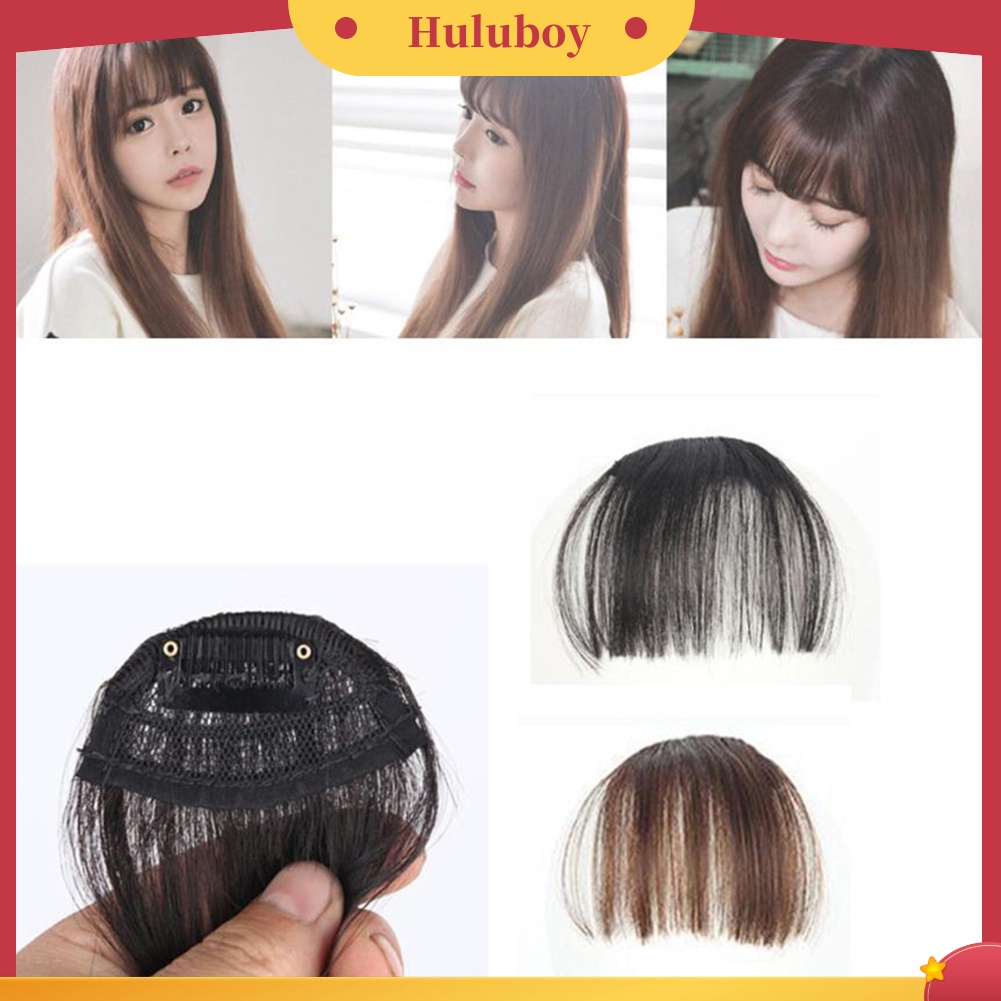 Rambut Poni Extension Klip On Mini Tipis 4 Warna Untuk Wanita
