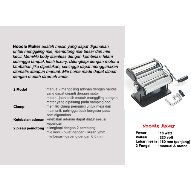 Alat Giling Mie Manual / Noodle Maker Manual Signora