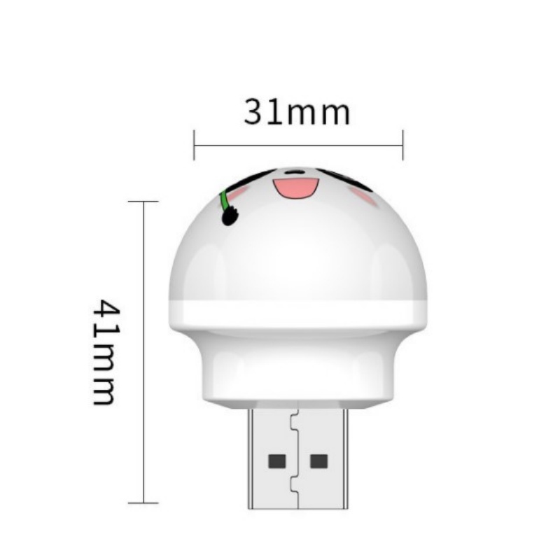 Lampu Tidur Hemat Energi USB Plug Ambiance Lighting Hangat Lucu Panda Lampu Malam LED Pelindung Mata Lampu Baca Cocok Kamar Tidur Lorong Kantor