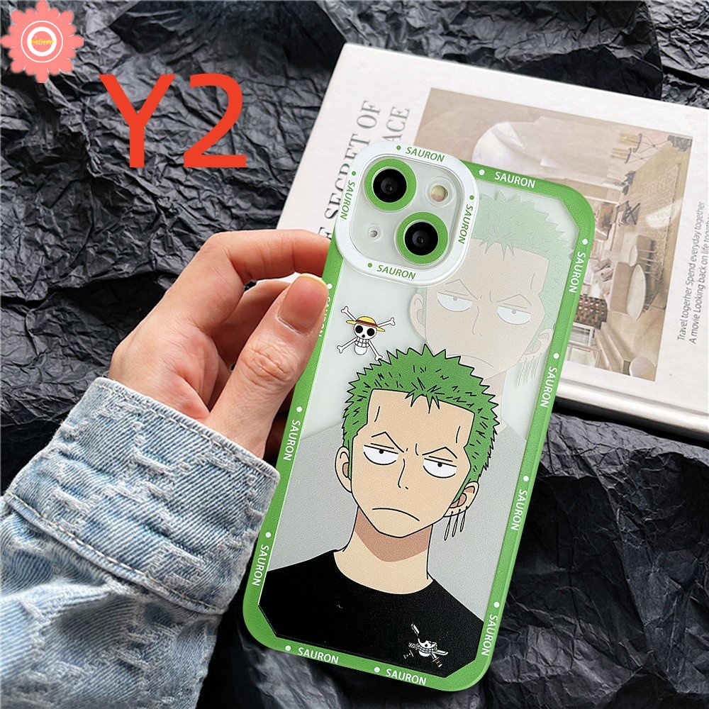 IPHONE Case Compatible Untuk Iphone11 14 13 12 Pro Max 7Plus 8Plus XR X XS Max 6 6s 8 7 Plus SE 2020 Kartun Anime One Piece Luffy Zoro Shockproof Soft TPU Angel Eyes Cover