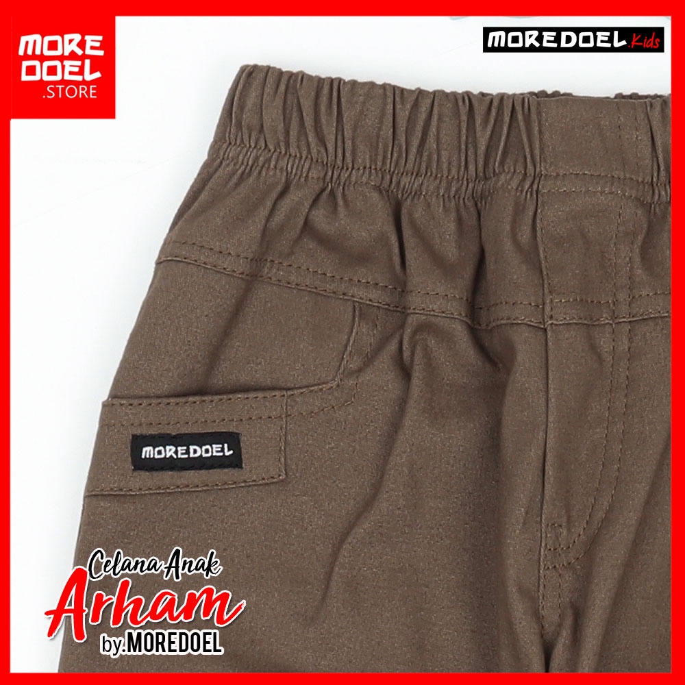 Celana Jogger Anak Chino Cargo Anak Arham Warna Mocca By Moredoel