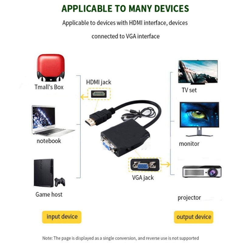 Zzz to VGA Adapter Male to Female Set-top Box to Projector Display Converter Splitter Dengan Jack 3.5mm