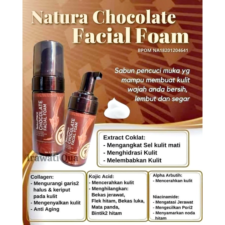 Natura Chocolate Facial Foam (NCFF) by Natura World Kemasan 1 Botol