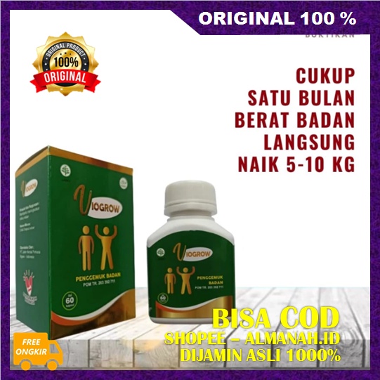 [BISA COD] Viogrow Obat Herbal Alami Penggemuk Badan Herbal Penambah Nafsu Makan Penambah Berat Bada