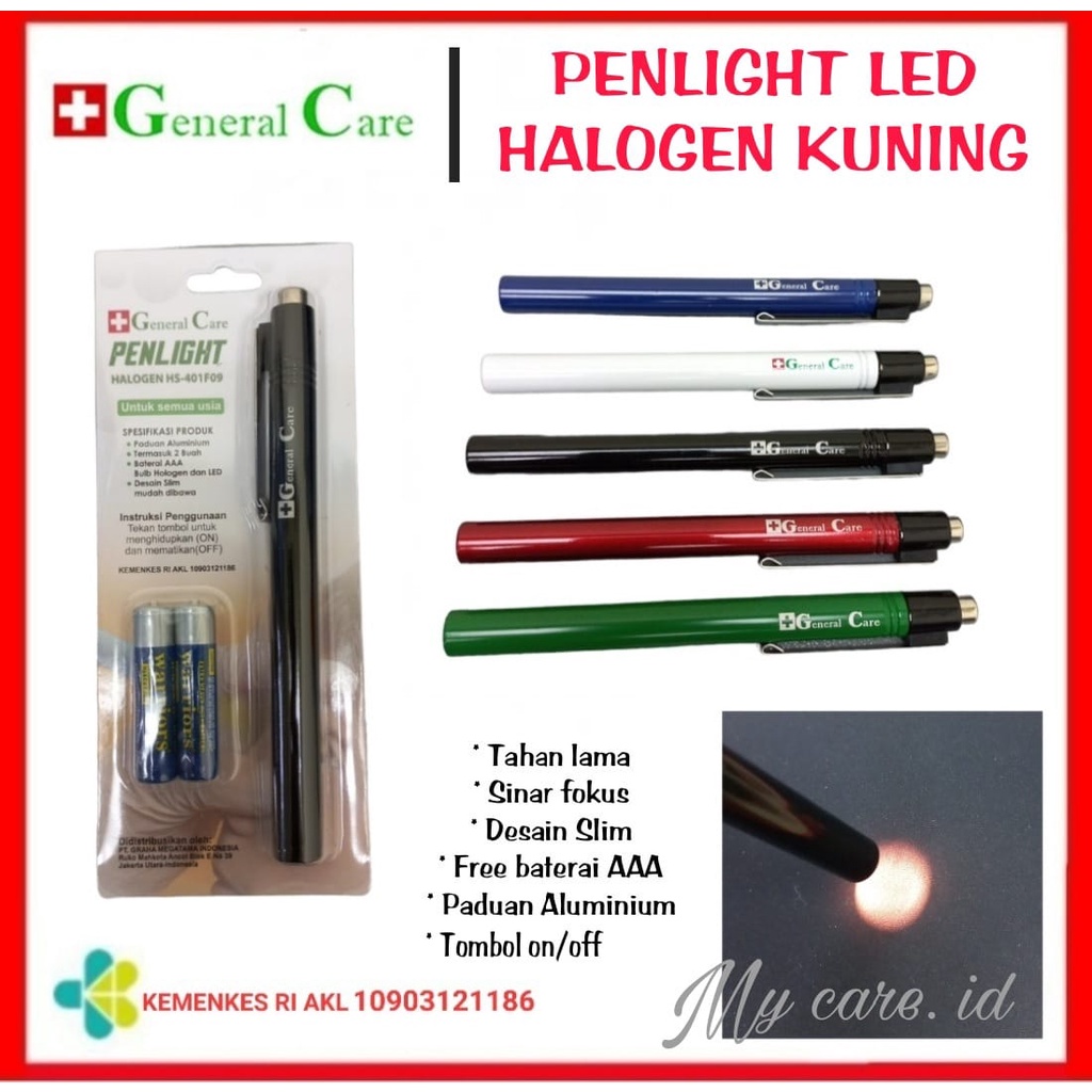 Jual GC Penlight LED Halogen General Care / Senter Medis / Pen Light GC