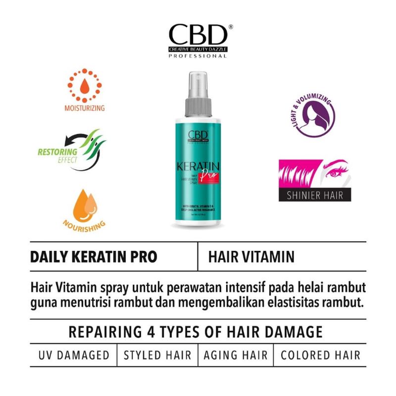 CBD Professional Keratin Pro Daily Shampoo | Daily Conditioner | Daily Hair Vitamin Spray | Daily Keratin Pro Hair Mask