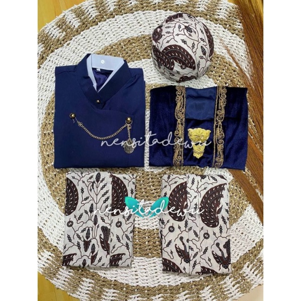 [1 Set, PNS02A] Baju Prewedding / Baju Couple Adat Jawa - Solo, Motif Sidoasih Kecil