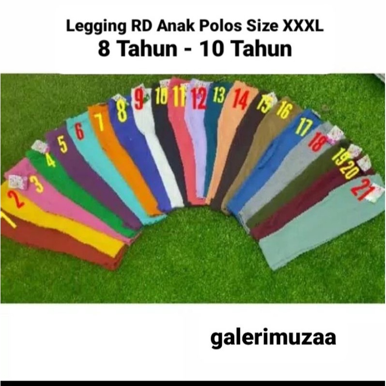 Legging RD Anak Polos Size XXXL Usia 8 Tahun - 10 Tahun