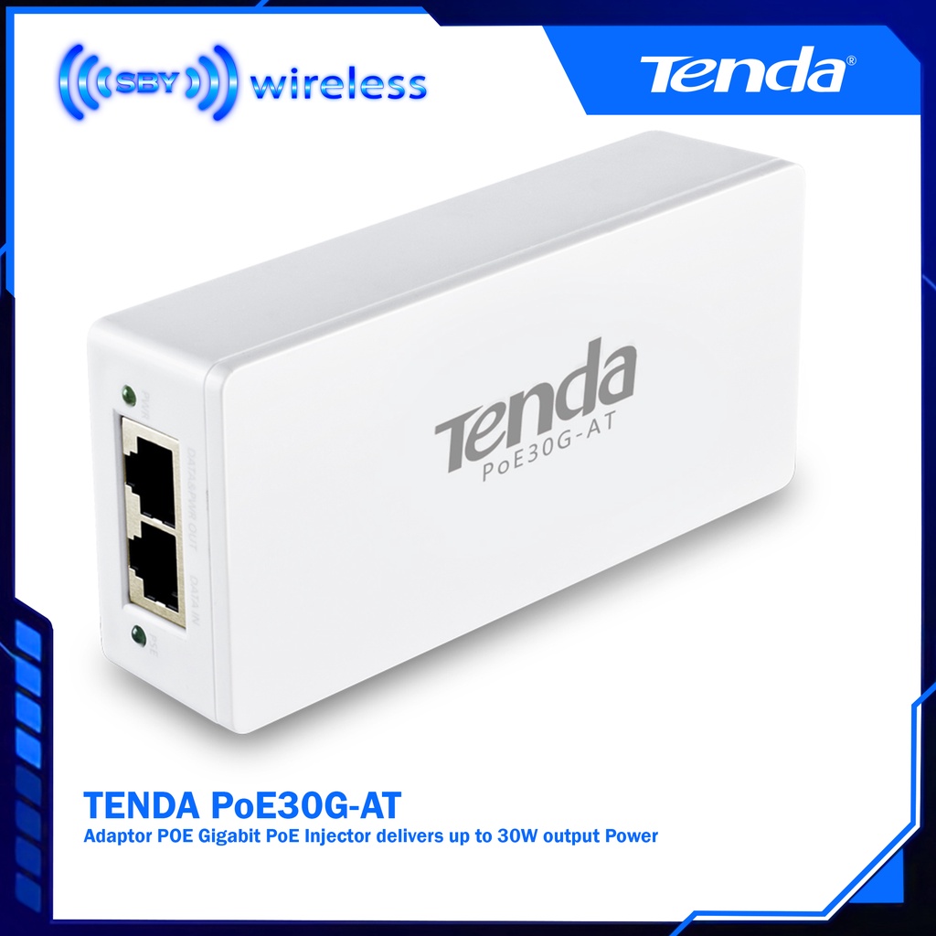 Tenda PoE30G-AT Adaptor POE Gigabit PoE Injector delivers up to 30W output Power