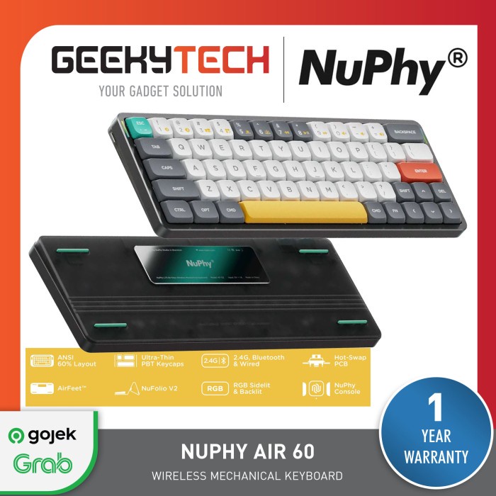 Keyboard Nuphy Air 60 Wireless Mechanical Keyboard Garansi Resmi 1 Tahun
